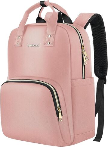 حقيبة ظهر للكمبيوتر المحمول للنساء، حقيبة ظهر للكمبيوتر للنساء، حقيبة ظهر خفيفة الوزن للسفر، حقيبة عمل نسائية أنيقة، حقيبة ظهر جامعية كاجوال مقاس 15.6 بوصة، حقيبة ظهر كمبيوتر مضادة للماء للسيدات والممرضات، أسود in Kuwait