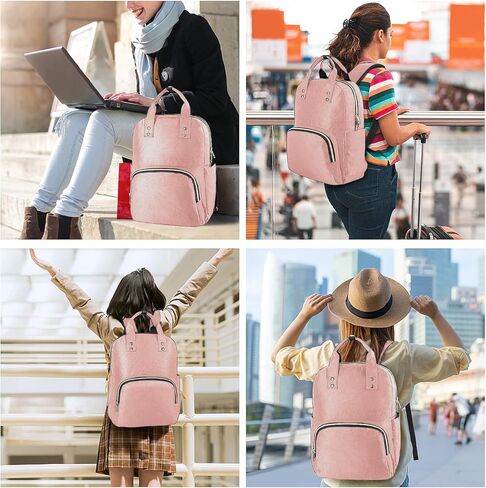 حقيبة ظهر للكمبيوتر المحمول للنساء، حقيبة ظهر للكمبيوتر للنساء، حقيبة ظهر خفيفة الوزن للسفر، حقيبة عمل نسائية أنيقة، حقيبة ظهر جامعية كاجوال مقاس 15.6 بوصة، حقيبة ظهر كمبيوتر مضادة للماء للسيدات والممرضات، أسود in Kuwait