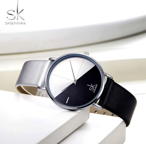 SHENGKE Simplicity Creative Women Watch جلد طبيعي أنيق ساعات نسائية سيدات الأعمال ساعة اليد in Saudi Arabia