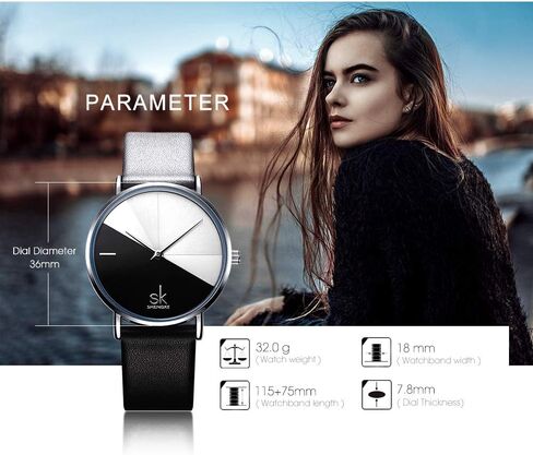 SHENGKE Simplicity Creative Women Watch جلد طبيعي أنيق ساعات نسائية سيدات الأعمال ساعة اليد in Saudi Arabia