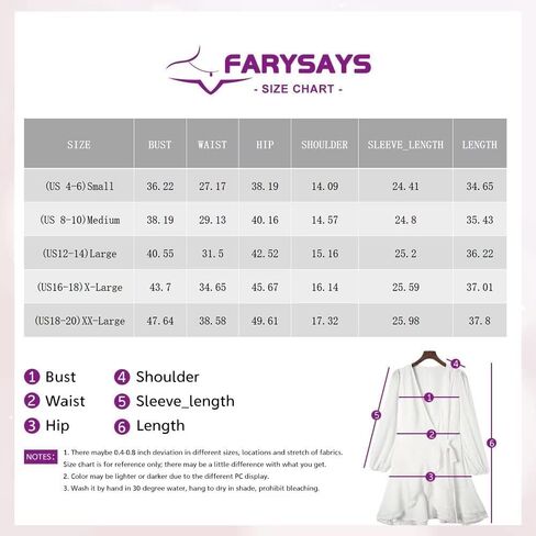 فساتين FARYSAYS للسيدات 2023 كاجوال بأكمام طويلة وفتحة رقبة على شكل V فساتين قصيرة لحفلات الزفاف للضيوف فستان مكشكش متدفق in Kuwait