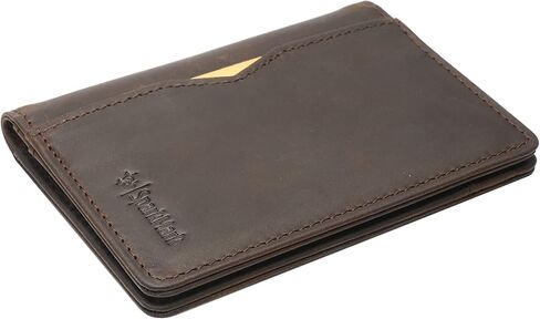 SparkMark Slim Credit Card Holder Wallet for Men & Women - RFID Blocking Minimalist Mens Wallets - Thin Bifold Leather Front Pocket Card Case with Gift Box in Kuwait