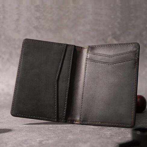 SparkMark Slim Credit Card Holder Wallet for Men & Women - RFID Blocking Minimalist Mens Wallets - Thin Bifold Leather Front Pocket Card Case with Gift Box in Kuwait