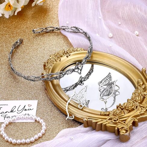 2 Pieces Fairy Leaf Headband Elf Ear Cuffs Elf Crown Cosplay Accessories for Women Halloween Pageant Wedding Prom in Kuwait