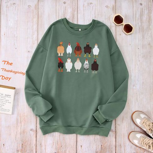 سم C & M WODRO الدجاج البلوز المرأة الشكر Crewneck قميص مضحك تركيا الجرافيك البلوز القمم مزارع هدية الخريف الملابس in Kuwait