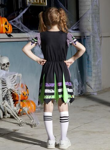 فستان IIMMER Halloween للفتيات Zombie Fearleader المخيف من 4 إلى 12 عامًا in Kuwait