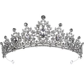 ShulaSHOP Blue Crowns for Women,Tiaras for Women,Gold Crown Royal Queen Crown and Tiaras Princess Crown for Women and Girls,Party Halloween Costume Prom Birthday Bridal Wedding Hair Accessories