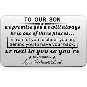 كفيكستيو بطاقة محفظة محفورة عليه "To Our Son" من الأم والأب، التخرج من العودة إلى المدرسة إلى الصبي المراهق من الوالدين، هدايا عيد الميلاد السادس عشر والثامن عشر للأبناء in Kuwait