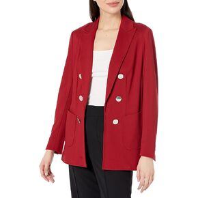 سترة Anne Klein النسائية ذات الجيب الصناعي ذات الصدر المزدوج