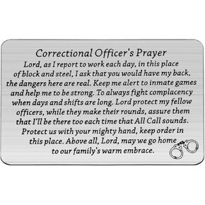 CHOORO Correctional Officer Prayer Wallet Card Insert Correctional Officer Jewelry Christian Gift Religious Jewelry Gift from Correctional Officer (Correctional Officer Prayer Wallet Card-black)
