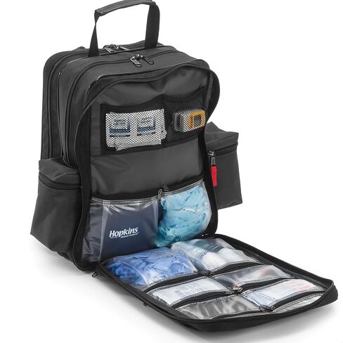 حقيبة ظهر هوبكنز ميديكال برودكتس المضادة للميكروبات EZ-View 21st Century Plus: واسعة وآمنة ومنظمة - مثالية لمحترفي الرعاية الصحية المنزلية، 11.5 بوصة × 9 بوصة × 16 بوصة in Kuwait