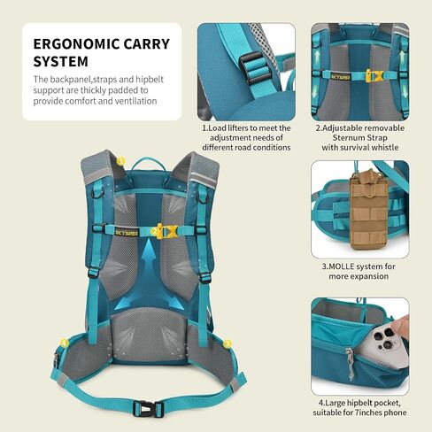 SKYSPER Hiking Backpack for Men Women, 35L Lightweight Travel Daypack, Outdoor Camping Back Pack with Multiple Compartments, Durable for Weekend Getaway in Saudi Arabia
