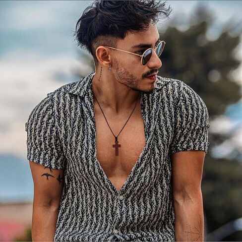 LZQIFA رائعة الخشب الطبيعي الصليب قلادة، الصليب قلادة قلادة للبنين والبنات قلادة هدية في سن المراهقة، سيارة خشبية مرآة الرؤية الخلفية قلادة in Kuwait