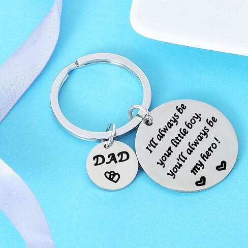 Nimteve Dad Gifts From Son Daughter Dad Keychain Father Keyring Key Tags For Daddy Papa Men Jewelry For Father's Day Birthday (Hero Dad Keychain From Little Girl) in Saudi Arabia