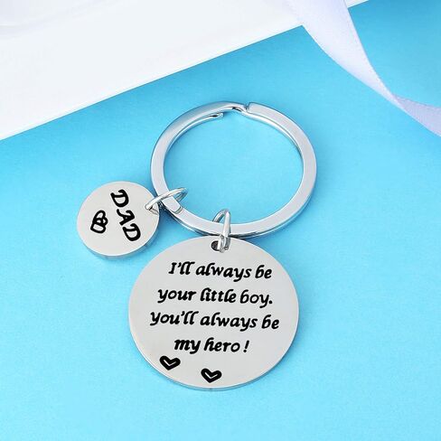 Nimteve Dad Gifts From Son Daughter Dad Keychain Father Keyring Key Tags For Daddy Papa Men Jewelry For Father's Day Birthday (Hero Dad Keychain From Little Girl) in Saudi Arabia