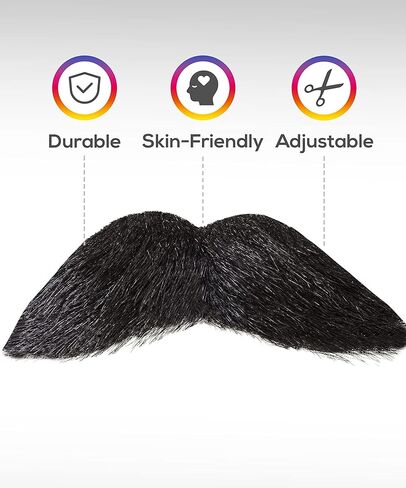 City Costume Wigs Walrus Style Fake Mustache - Self Adhesive Mustache - Available In 6 Natural Colors in Kuwait