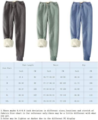 HeSaYep Women's Warm Sherpa Lined Sweatpants Drawstring Athletic Jogger Fleece Pants with Pockets in Kuwait