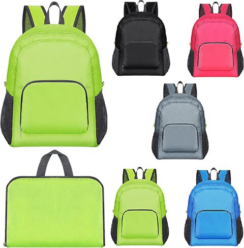 ريجيناري شنطة ظهر قابلة للطي وخفيفة الوزن للسفر والتخييم، شنطة ظهر محمولة مقاومة للماء للمشي لمسافات طويلة والرياضات الخارجية والداخلية، كما هو موضح، 5 قطع in Kuwait