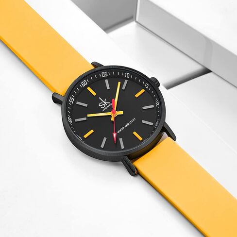 SHENGKE SK Very Thin Fashion Scourer Watch for Healthcare Professionals, Nurses, Doctors, Students with Easy to Read Dial, Coloured Silicone Band in Kuwait