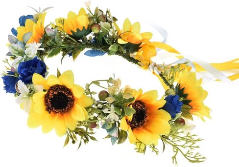 Girls Camellias Flower Crown Birthday Photo Pops Hair Wreath Wedding Festival Floral Headpiece XM11 (A-Blush) in Kuwait