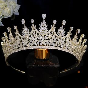 Jorsnovs Bride Tiara Wedding Crowns for Women Cubic Zirconia Bridal Silver CZ Birthday Princess Quinceanera Corona Headpieces in Kuwait