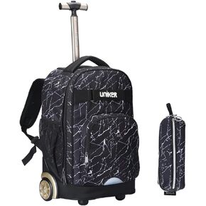UNIKER Rolling Backpacks Football Pattern,Trolley School Bag with Pencil Case,Trip Luggage,Wheeled Suitcase with Two Wheels,Rolling Backpack Set in Kuwait