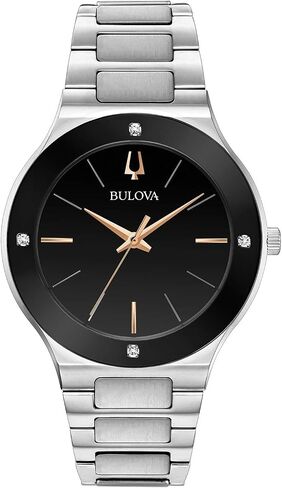 Bulova Men's Modern Millenia 3-Hand Quartz Watch, Edge-to-Edge Crystal with Diamonds in Saudi Arabia