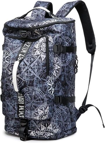 Gym Duffle Bag Waterproof black Laptop Backpack Suitable for Hiking, Fishing, Travel 40L Large Capacity Trendy Cool Lightweight Backpack for Men and Women in Kuwait