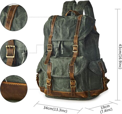 Heavy-Duty Waxed Canvas Rucksack Backpack in Saudi Arabia