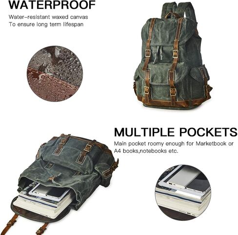 Heavy-Duty Waxed Canvas Rucksack Backpack in Saudi Arabia