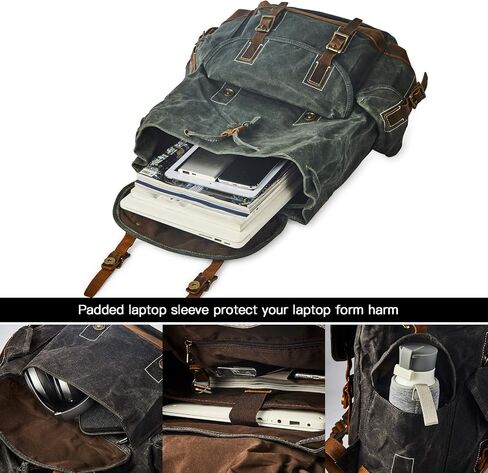 Heavy-Duty Waxed Canvas Rucksack Backpack in Saudi Arabia