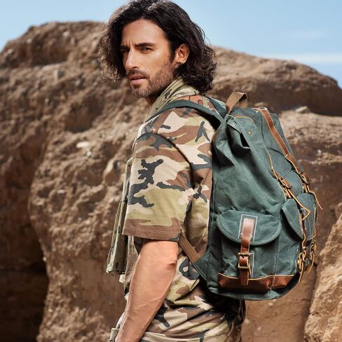 Heavy-Duty Waxed Canvas Rucksack Backpack in Saudi Arabia
