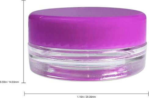 Beauticom 3g/3ml (0.1 Fl Oz) Round Clear Plastic Jars with Round Top Lids for Creams, Lotions, Powders, Glitters, and more. (Color: Clear Lid, Quantity: 50 Pieces) in Kuwait
