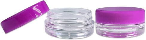 Beauticom 3g/3ml (0.1 Fl Oz) Round Clear Plastic Jars with Round Top Lids for Creams, Lotions, Powders, Glitters, and more. (Color: Clear Lid, Quantity: 50 Pieces) in Kuwait