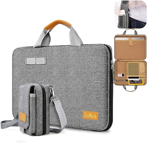 Laptop Case 15.6 Inch Briefcase Military-Grade Protection with Detachable Belt Bag, Compatible All Model of 15-16 Inch MacBook Pro and Most Popular 15.6 Inch Notebooks Chromebooks (Black) in Kuwait
