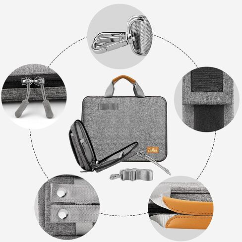 Laptop Case 15.6 Inch Briefcase Military-Grade Protection with Detachable Belt Bag, Compatible All Model of 15-16 Inch MacBook Pro and Most Popular 15.6 Inch Notebooks Chromebooks (Black) in Kuwait