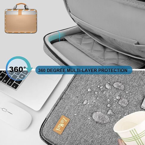 Laptop Case 15.6 Inch Briefcase Military-Grade Protection with Detachable Belt Bag, Compatible All Model of 15-16 Inch MacBook Pro and Most Popular 15.6 Inch Notebooks Chromebooks (Black) in Kuwait