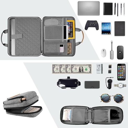 Laptop Case 15.6 Inch Briefcase Military-Grade Protection with Detachable Belt Bag, Compatible All Model of 15-16 Inch MacBook Pro and Most Popular 15.6 Inch Notebooks Chromebooks (Black) in Kuwait