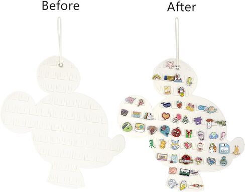 Hanging Brooch Pin Organizer Enamel Pin Display Cute Cartoon Shape Brooch Pin Display Storage Holder for Brooch Pin(Without Accessories) (beige+green) in Kuwait