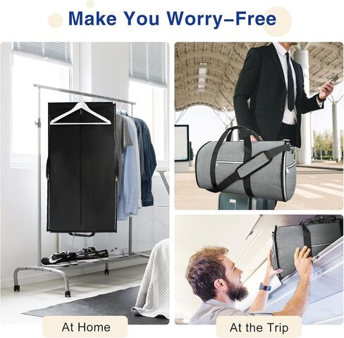 حقائب ملابس من القماش الخشن للسفر، حقيبة حمل قابلة للتحويل، حزام كتف قابل للفصل، حقيبة تعليق تناسب حقائب السفر للرجال والنساء ورحلات العمل in Kuwait