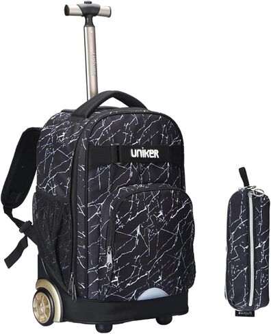 UNIKER Rolling Backpacks Football Pattern,Trolley School Bag with Pencil Case,Trip Luggage,Wheeled Suitcase with Two Wheels,Rolling Backpack Set in Kuwait