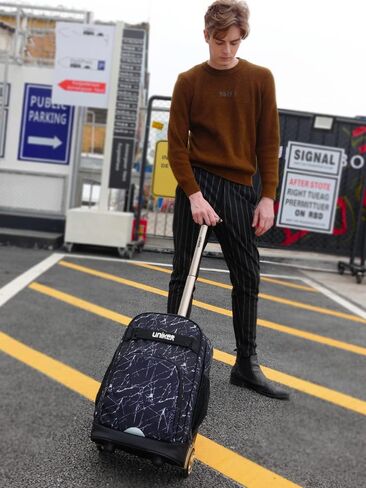 UNIKER Rolling Backpacks Football Pattern,Trolley School Bag with Pencil Case,Trip Luggage,Wheeled Suitcase with Two Wheels,Rolling Backpack Set in Kuwait