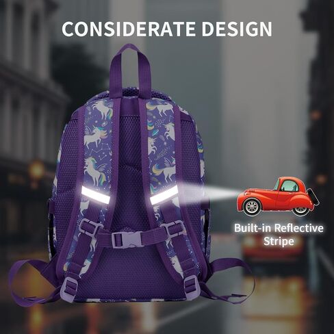 حقيبة ظهر VASCHY للفتيات والأطفال اللطيفة في مرحلة ما قبل المدرسة سعة 12 لتر حقيبة كتب صغيرة للسفر إلى المدرسة ليلك دينوس in Kuwait