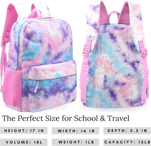 Fenrici Tie Dye Backpack for Boys, Kid's Backpack for Boys, Girls, School Bookbag with Padded Laptop Compartment, Blue, Tie Dye, 17 Inch in Kuwait