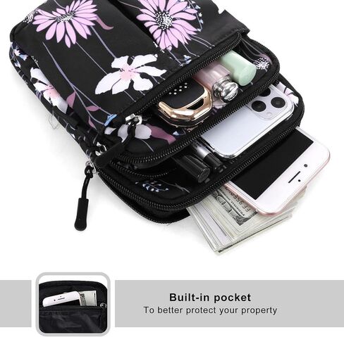 KAMO Multifunction Phone Bag One Shoulder Phone Waist Bag Diagonal Cross Bag Smart Phone Case Outdoor Bag Triple Zip Hipster Crossbody Purse for Women & Men in Kuwait