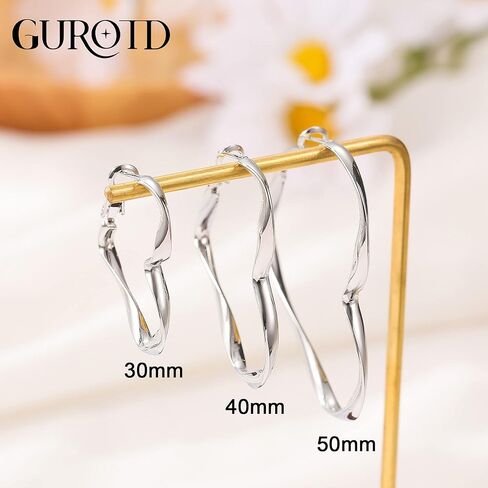 GUROTD أقراط حلقية من الفضة الإسترلينية للنساء 925 فضية كبيرة على شكل قلب أقراط فريدة من نوعها أقراط على شكل قلب الحب خفيفة الوزن أقراط ذهبية مكتنزة للنساء والفتيات in Kuwait