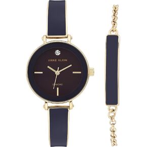 Anne Klein Women's Genuine Diamond Dial Bangle Watch with Bracelet Set, AK/3620 in Kuwait