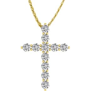 3/4 Carat Total Weight 14K White Gold Diamond Cross Ultra Premium Collection