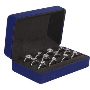 Ring Storage Boxes for Multiple Rings, Compact and Stylish Travel Jewelry case, Portable Small jewelry Organizer Box Tray Gift for Women, Girl(Black)