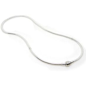 NicelyFit Snake Chain Necklace Silver Plated fit Pandora Charms Beads Jewelry (45CM/17.5 Inch) in Saudi Arabia
